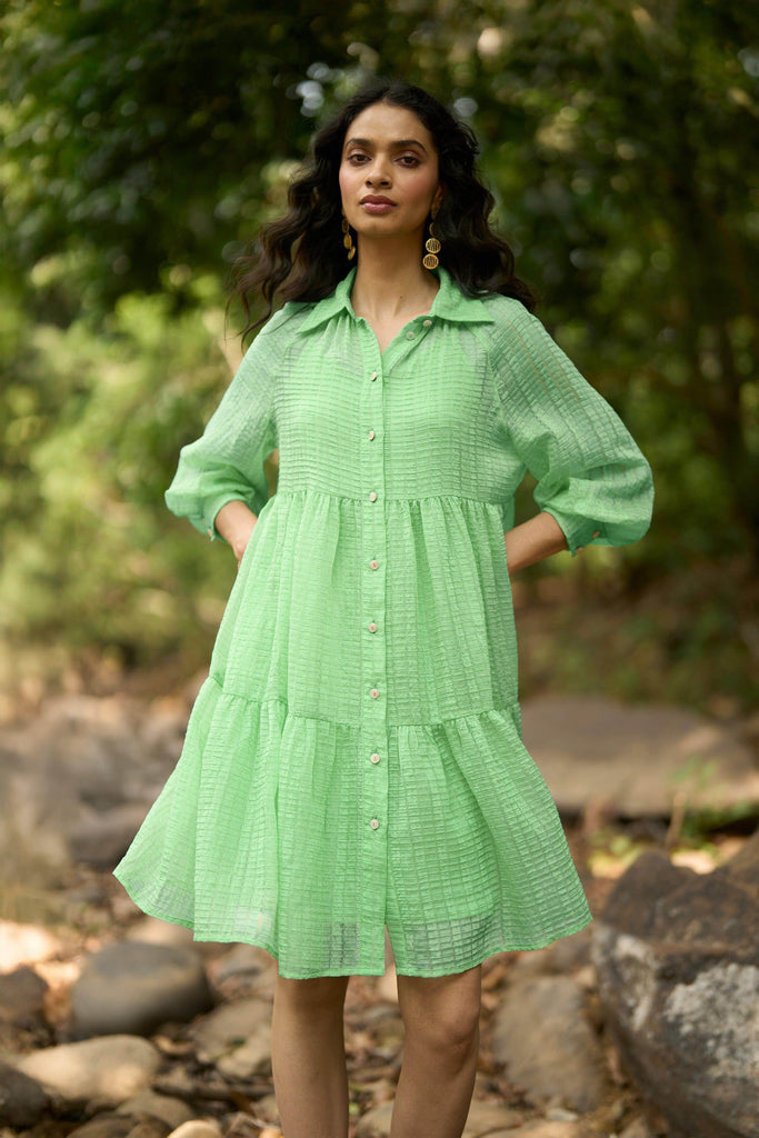 TEXTURED TIERED DRESS - dash and dot dash and dot