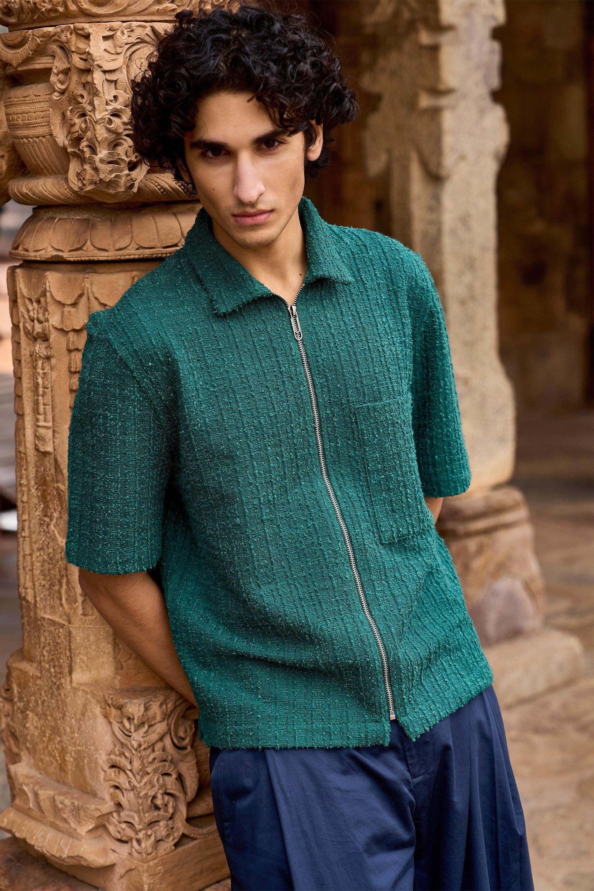 TEXTURED KNIT HALF SLEEVE - dash and dot