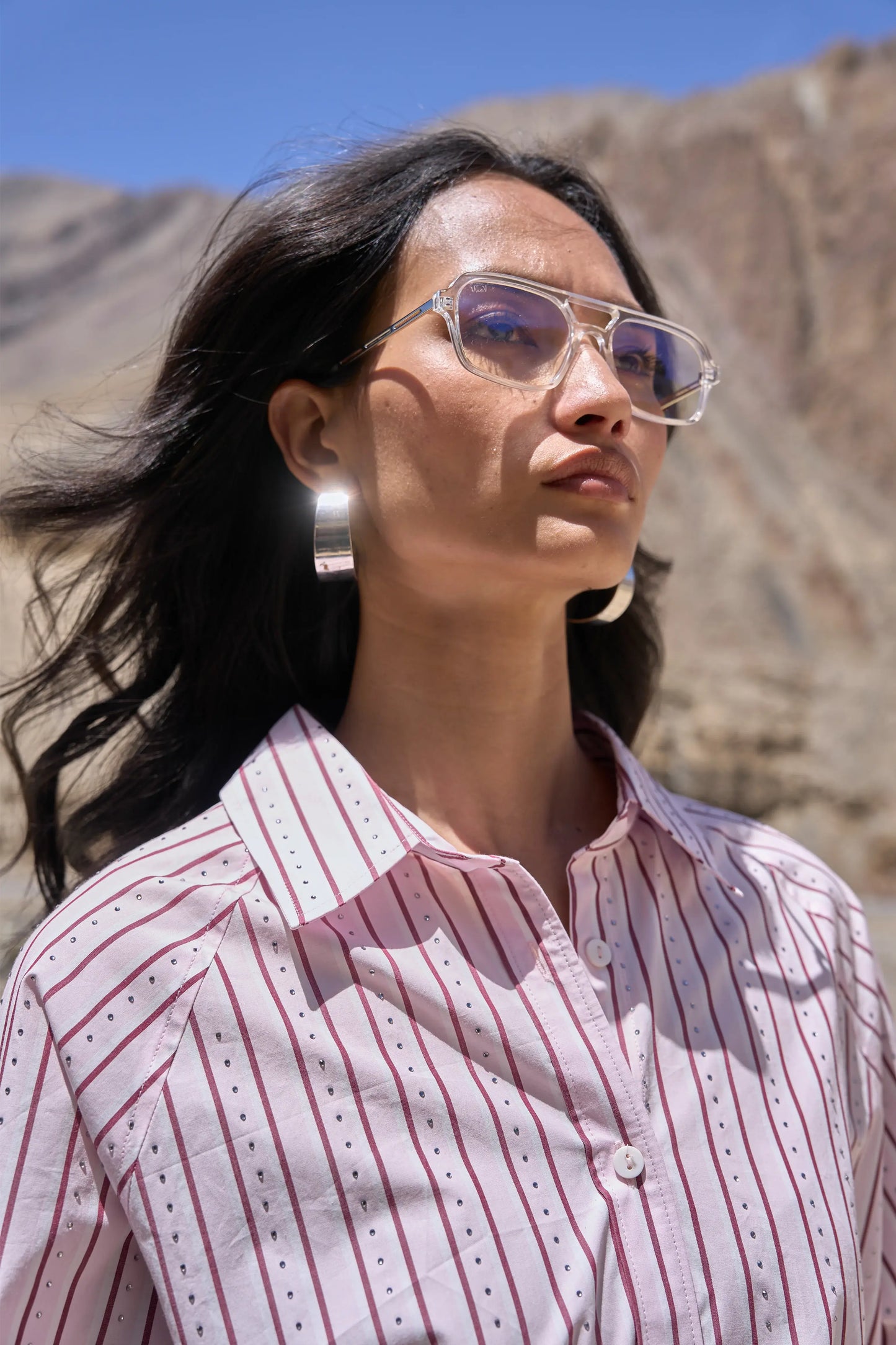 SWAROVSKI STRIPE SHIRT