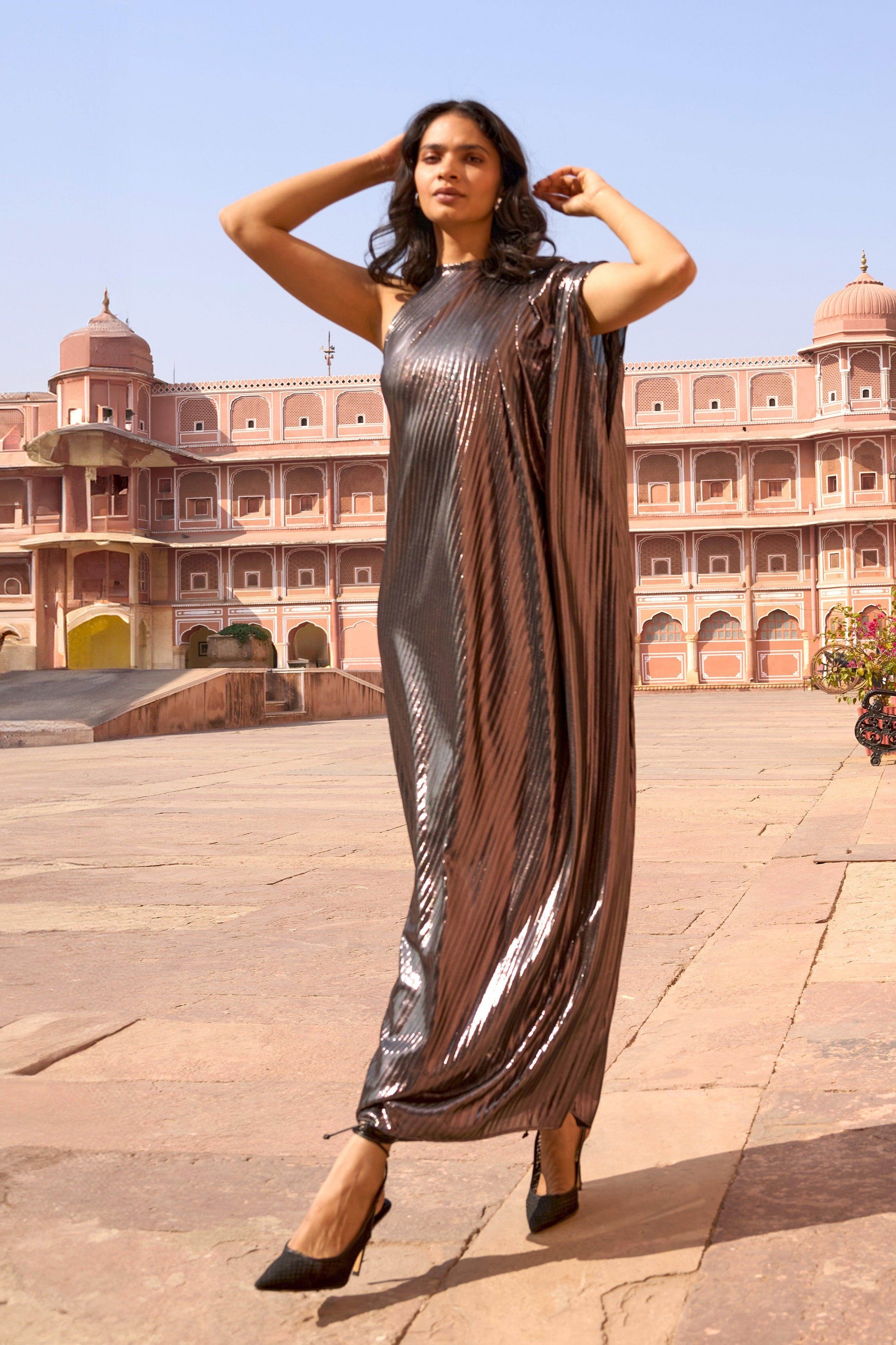 SINGLE SLEEVE KAFTAN DRESS - dash and dot