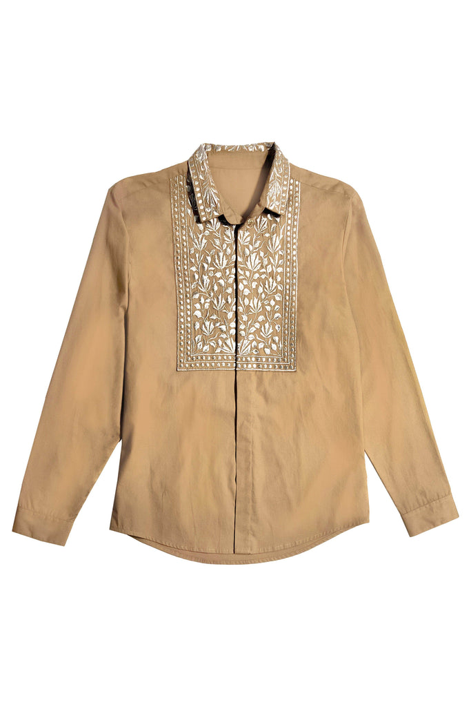 METALLIC EMBROIDERED BIB SHIRT - dash and dot dash and dot