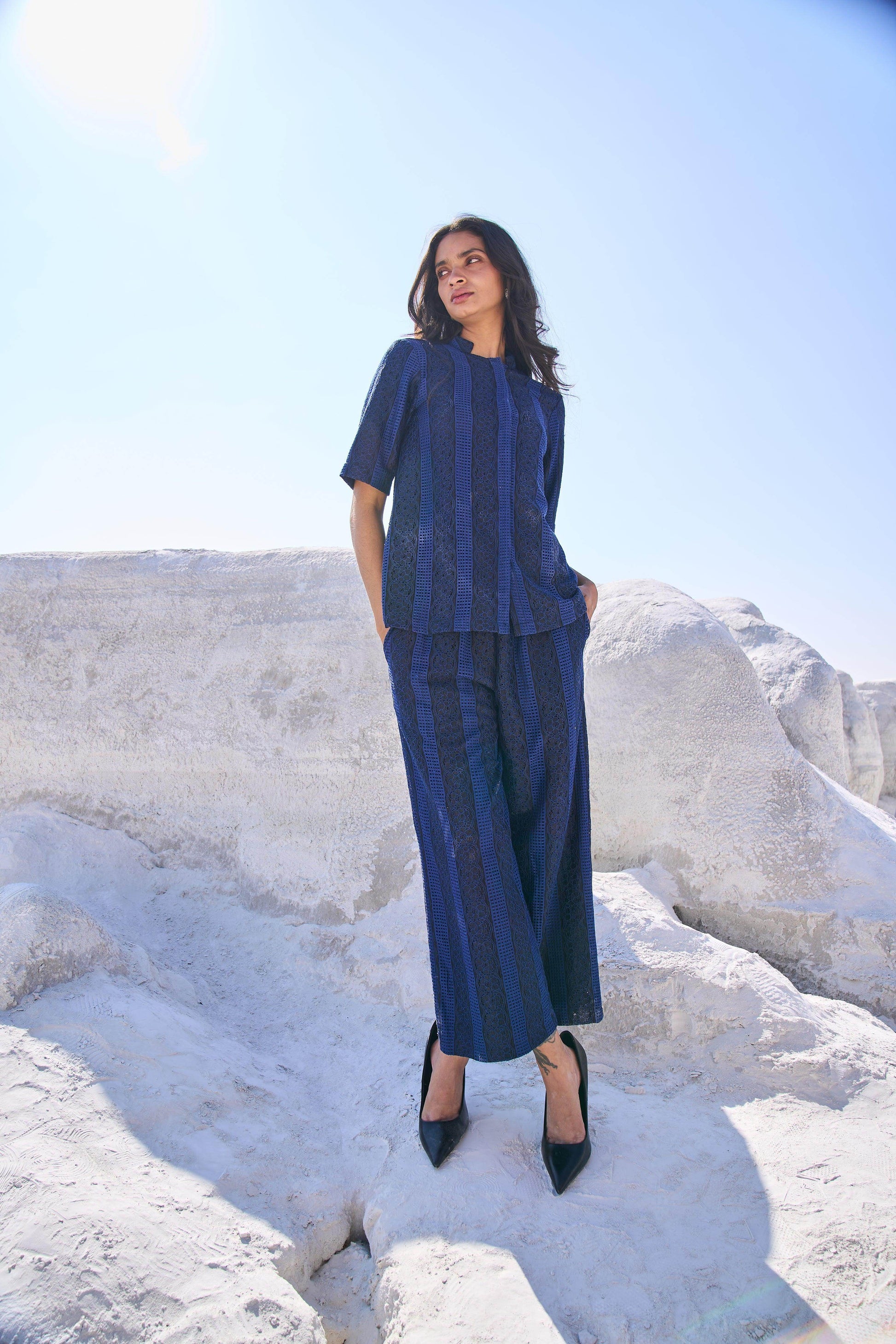 BLUE LACE SET - dash and dot