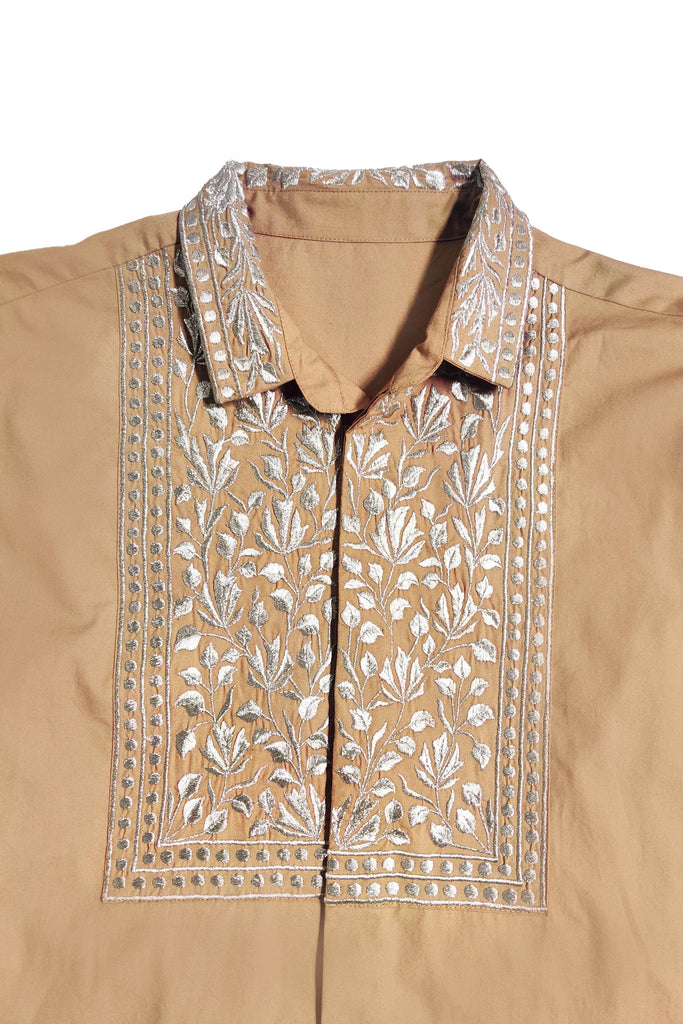 METALLIC EMBROIDERED BIB SHIRT - dash and dot dash and dot