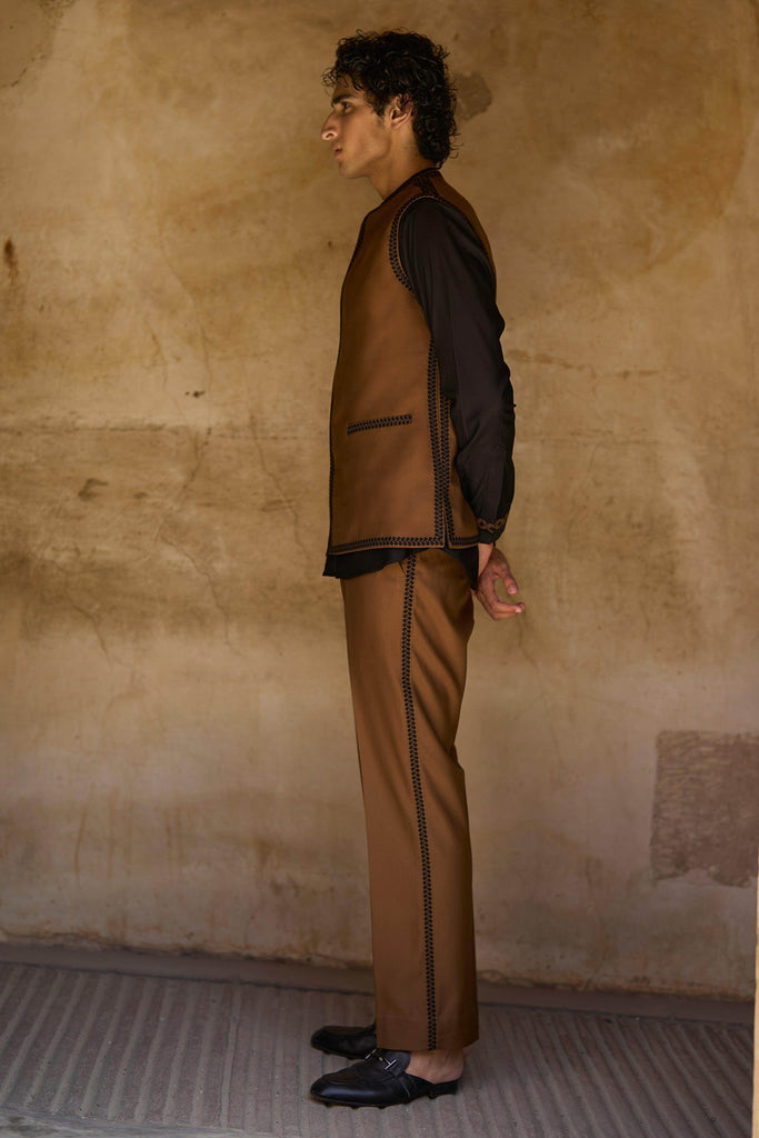 BORDER EMBROIDERED BANDI, SHIRT AND PANT - dash and dot dash and dot