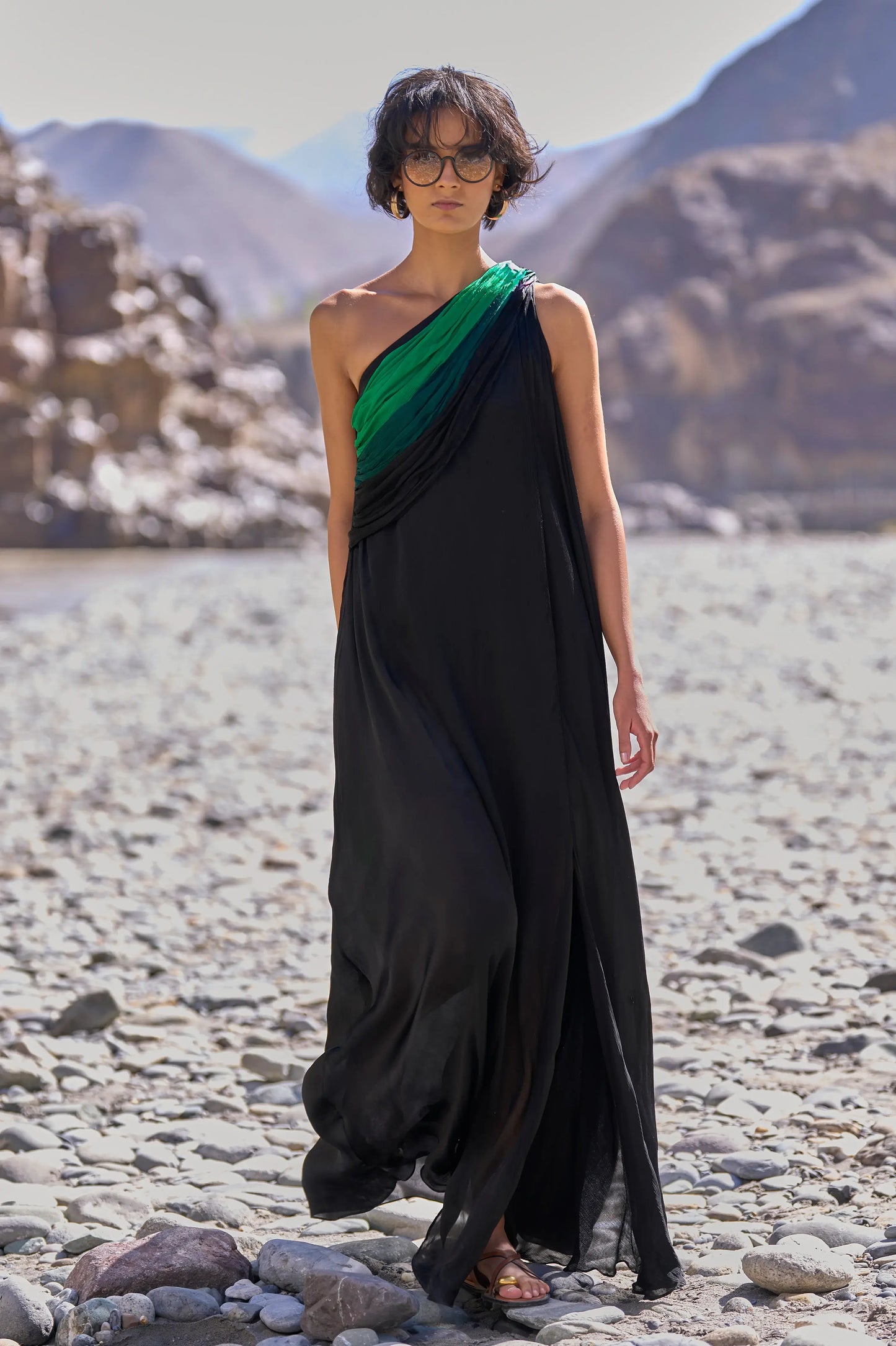OMBRÉ DRAPED SARI GOWN