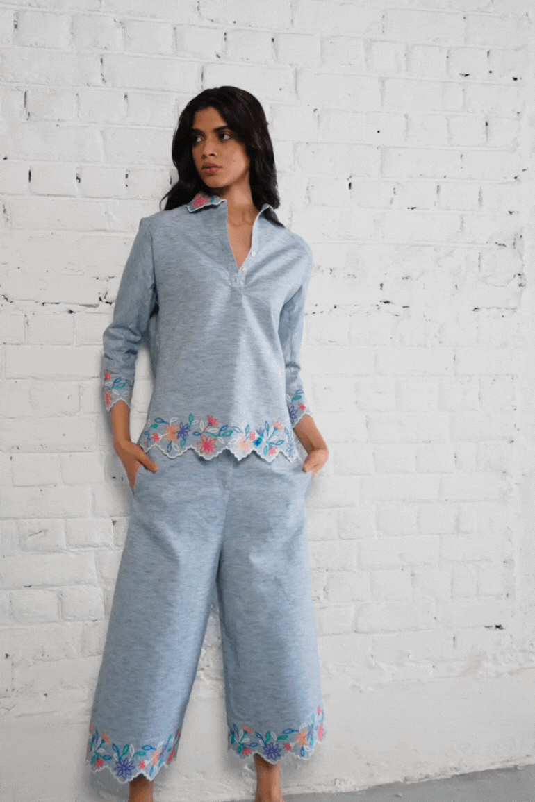 SCALLOPED EMBROIDERED CULLOTES - dash and dot