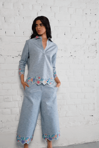 SCALLOPED EMBROIDERED CULLOTES - dash and dot