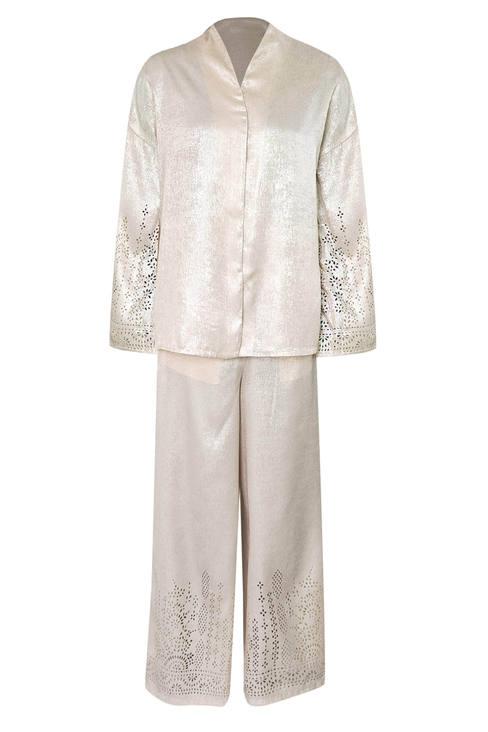 LAMÉ CUTWORK HEM PANT - dash and dot dash and dot