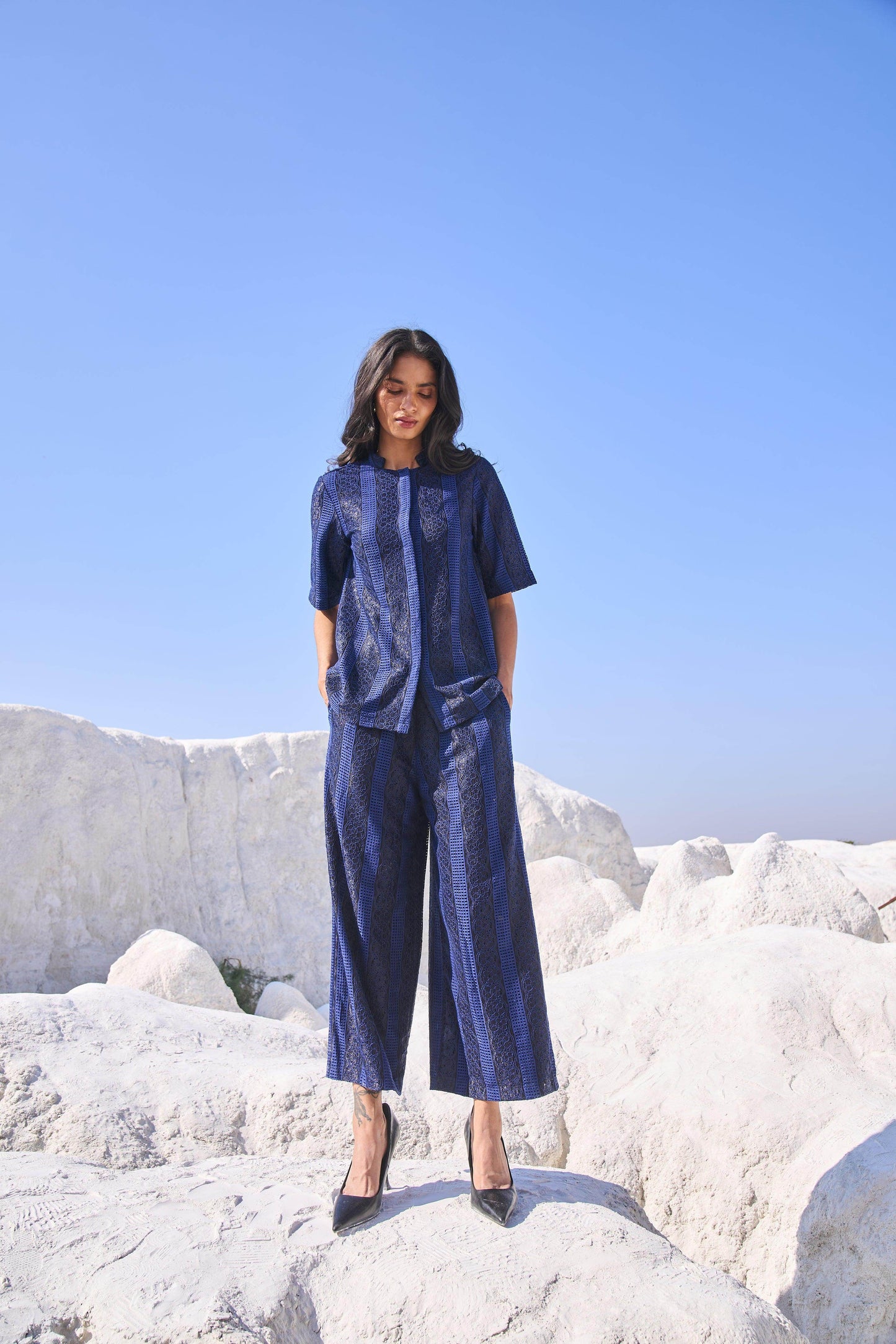 BLUE LACE SET - dash and dot