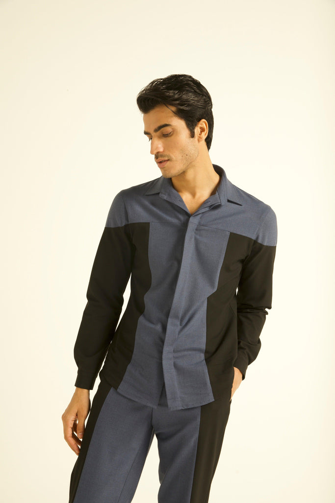 BLUE/BLACK COLOUR BLOCK SET - dash and dot dash and dot