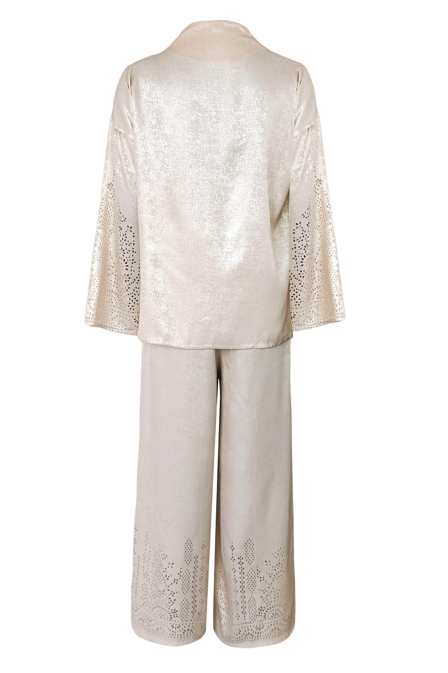 LAMÉ CUTWORK HEM PANT - dash and dot