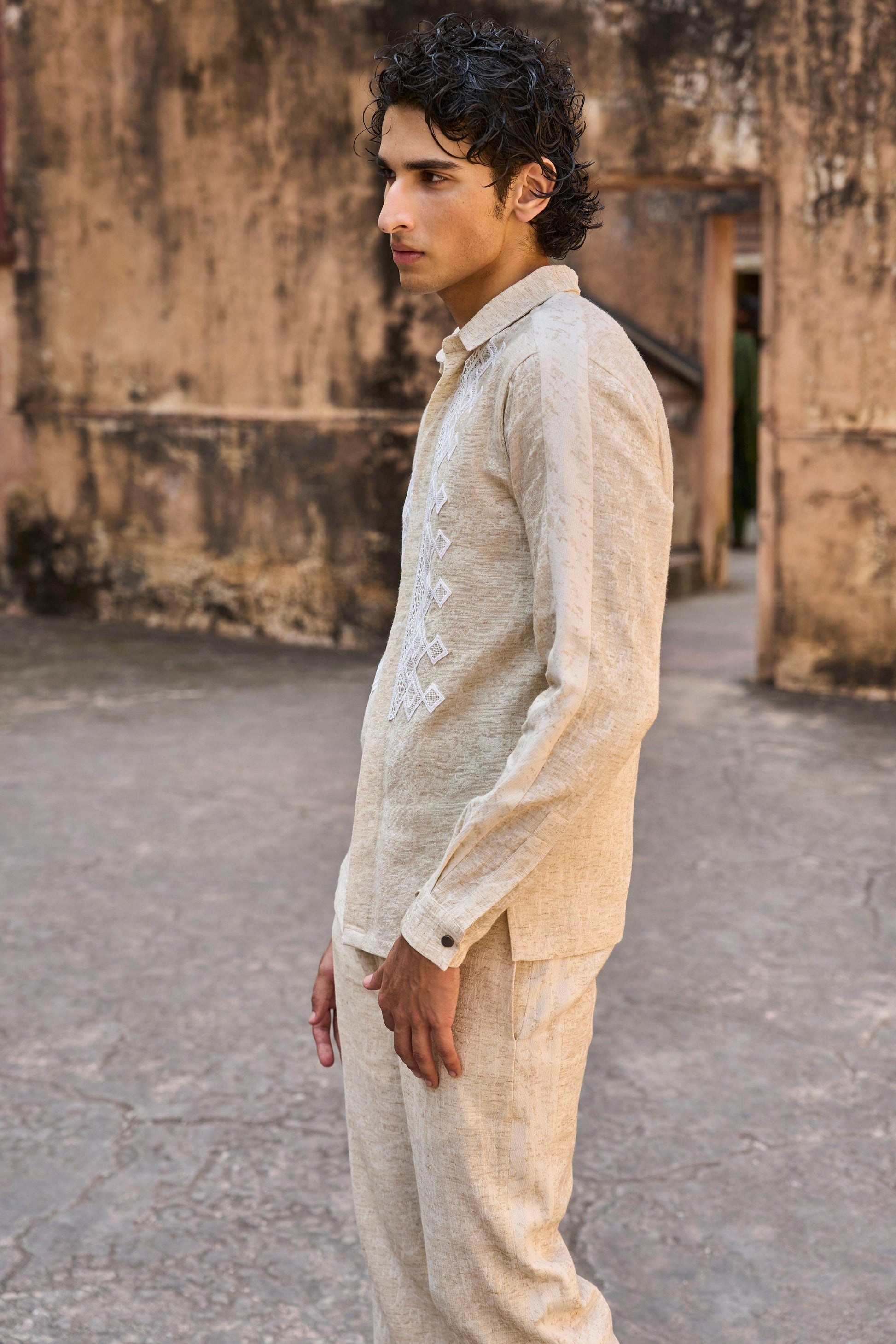 TEXTURED LINEN SET - dash and dot