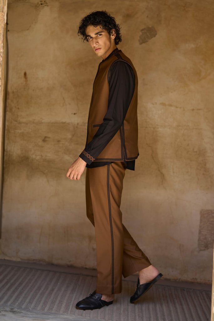 BORDER EMBROIDERED BANDI, SHIRT AND PANT - dash and dot dash and dot