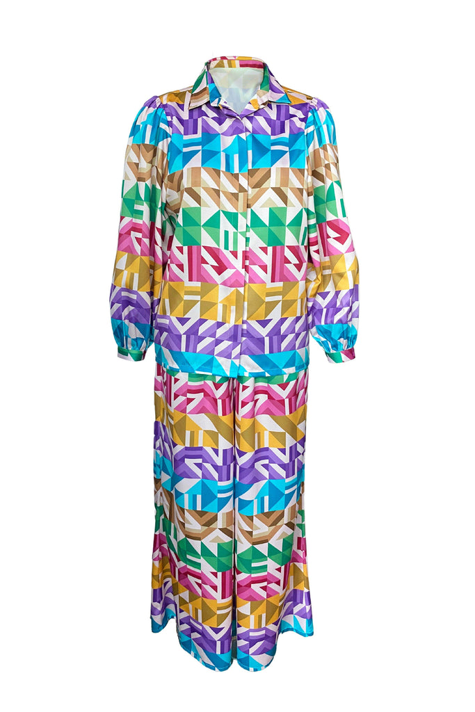 MULTICOLOUR MOTIF STRIPE PANT - dash and dot dash and dot