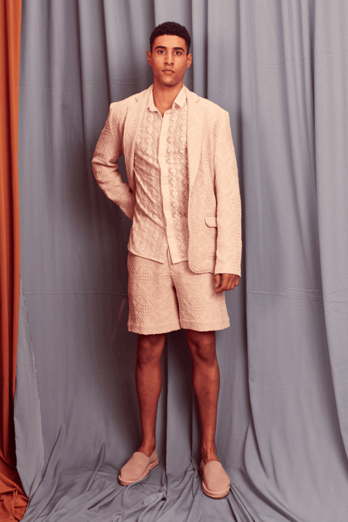 JACQUARD SUMMER SHORTS SUIT - dash and dot dash and dot