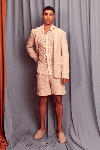 JACQUARD SUMMER SHORTS SUIT - dash and dot