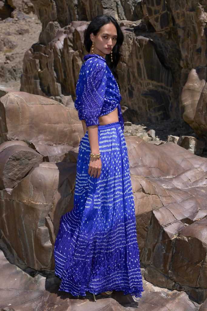 BANDHANI TOP & FLARED PANT dash and dot