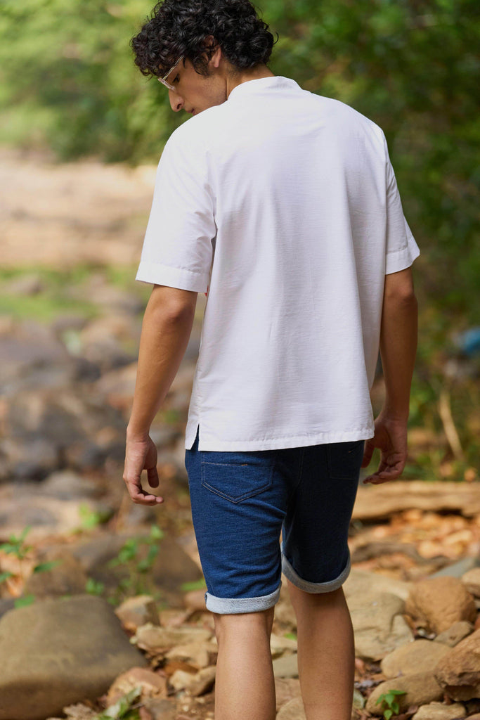 DENIM KNIT SHORTS - dash and dot dash and dot