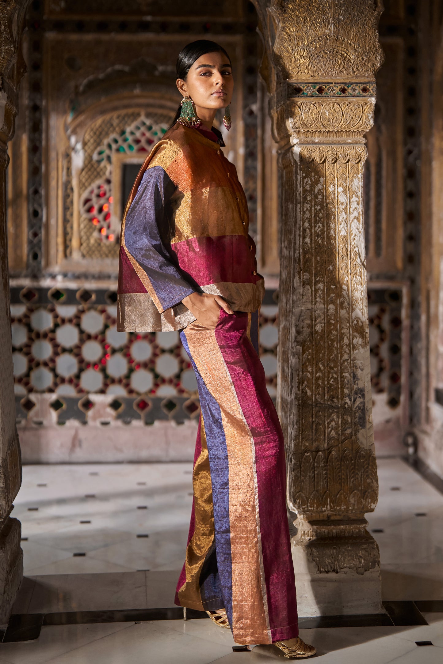 BENARES TISSUE STRIPED SHIRT