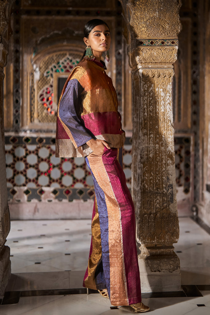 BENARES TISSUE STRIPED SHIRT dash and dot