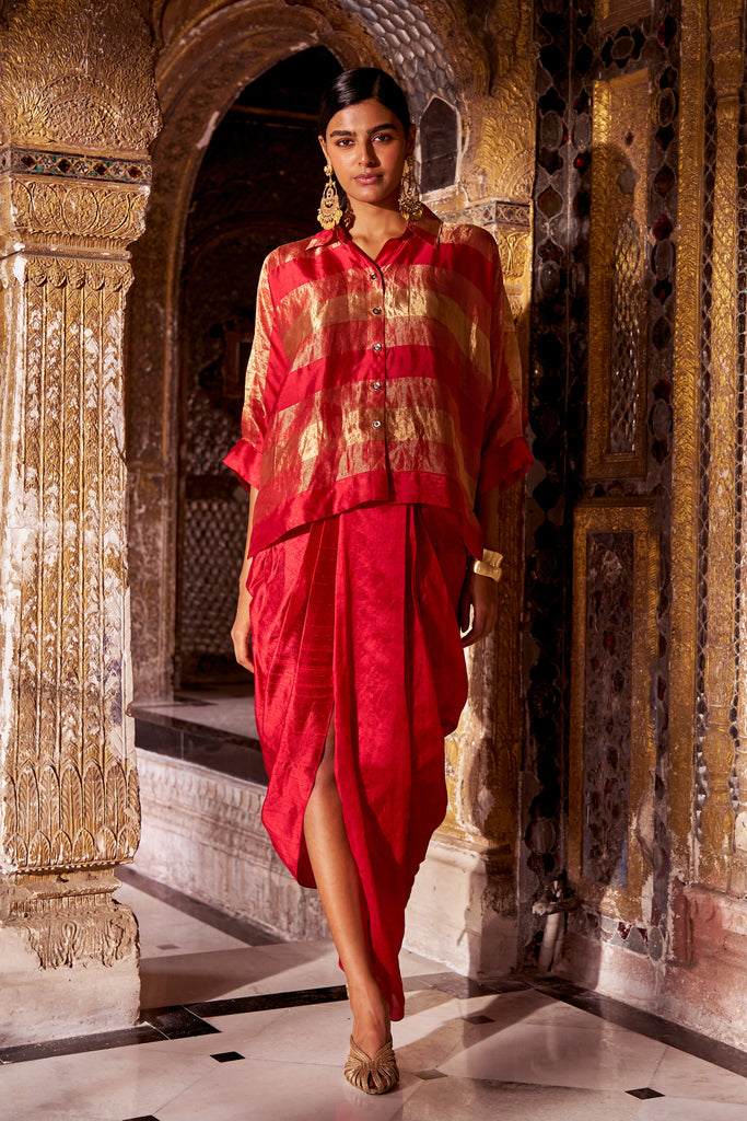 ASYMMETRIC DRAPE SKIRT dash and dot