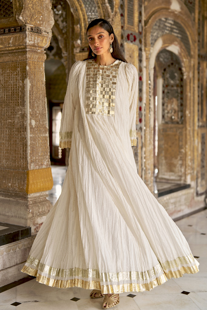 CRUSHED GOTA WEAVE MAXI dash and dot