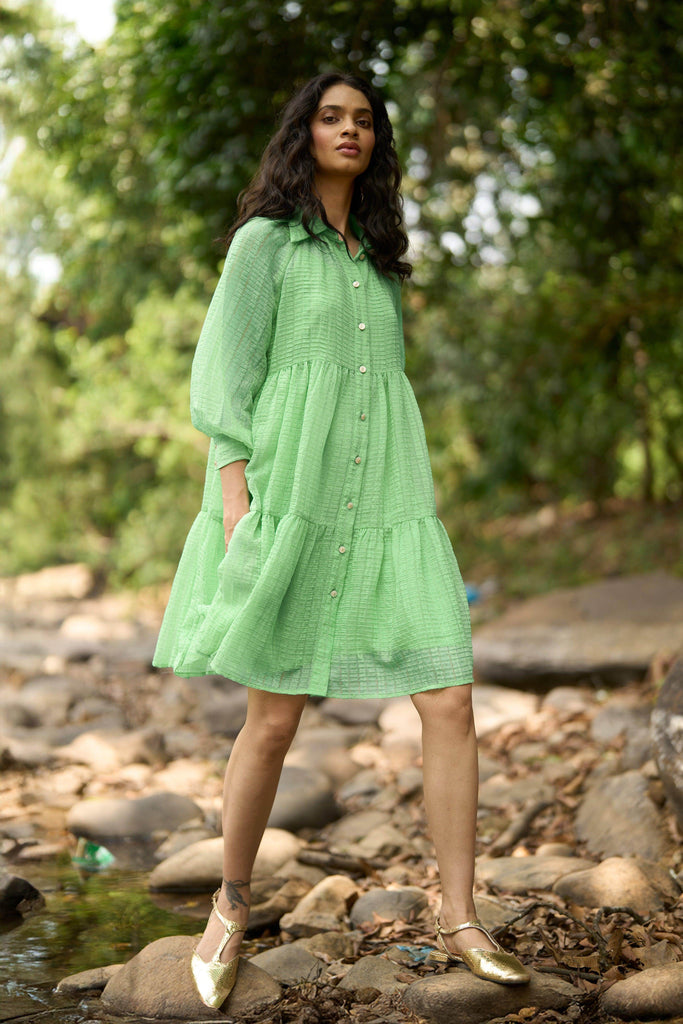 TEXTURED TIERED DRESS - dash and dot dash and dot