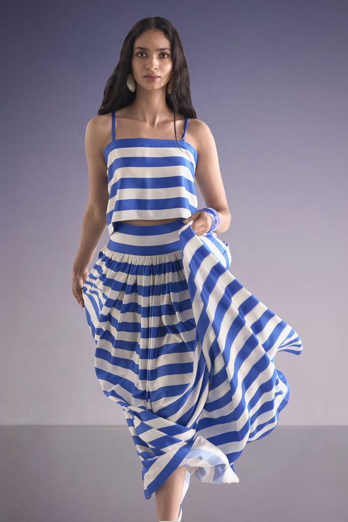 BACK KNOT DRAPED STRIPE TOP dash and dot