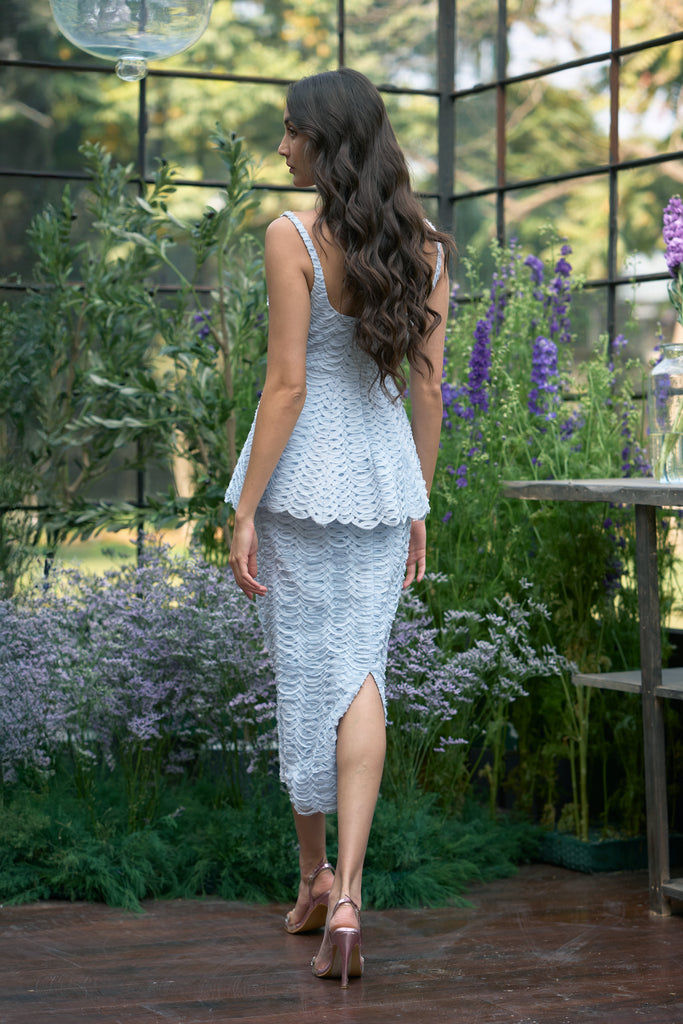 RIBBON EMBROIDERED MIDI SKIRT dash and dot