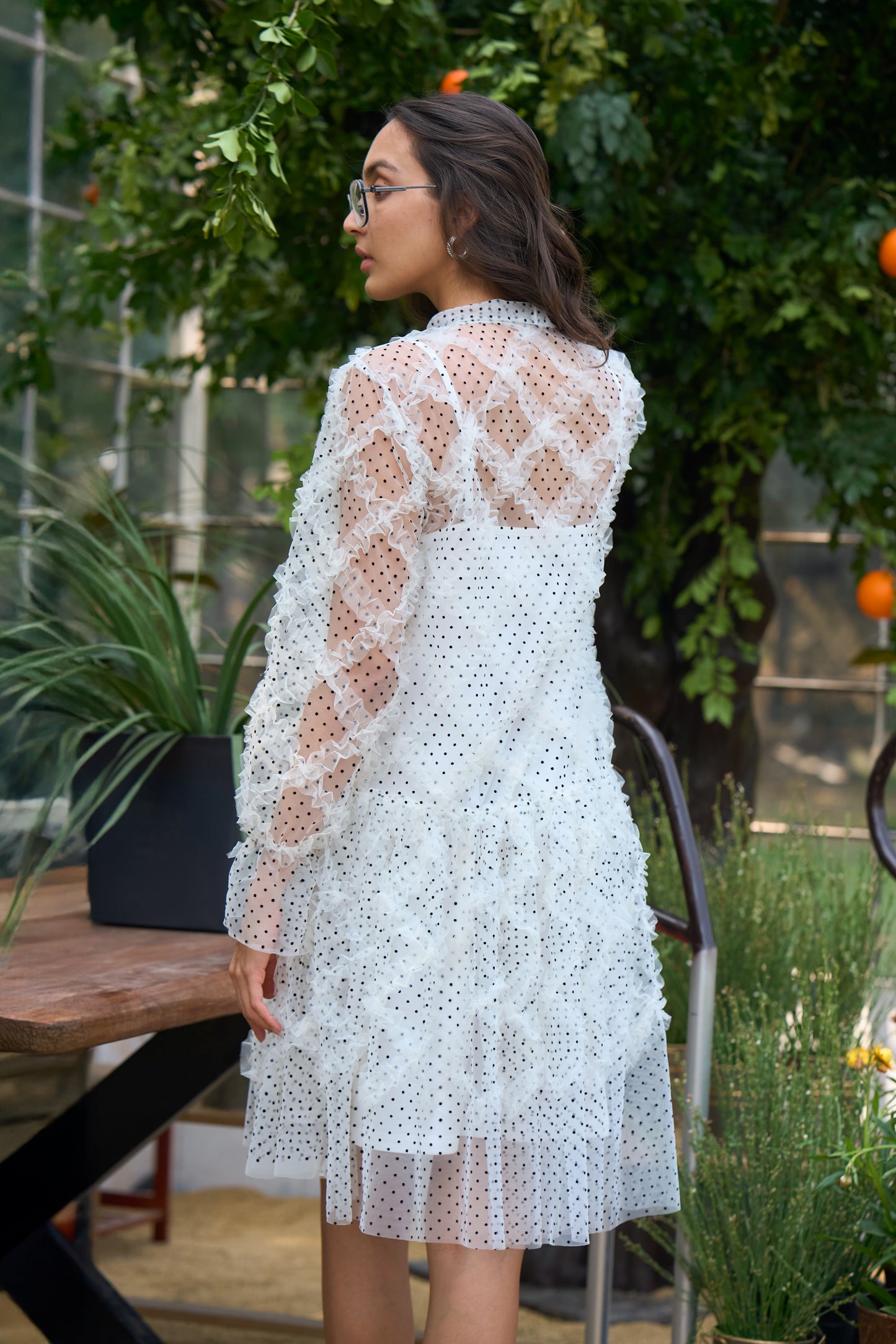 HAND APPLIQUÉ POLKA DOT DRESS
