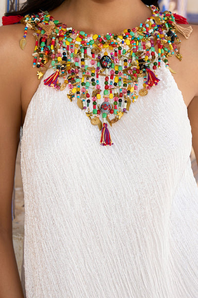 BEADED CRUSHED TISSUE MAXI