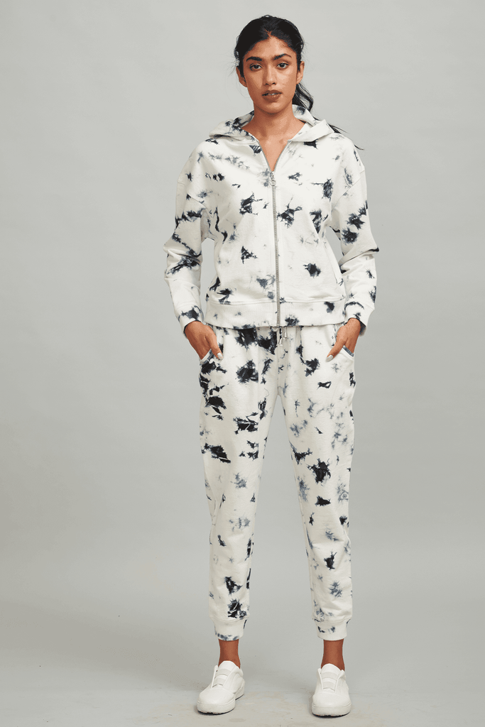 B/W TIE DYE HOODIE - dash and dot dash and dot