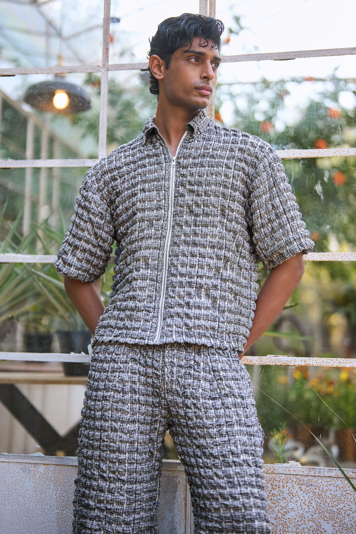 BUBBLE JACQUARD KNIT PANT
