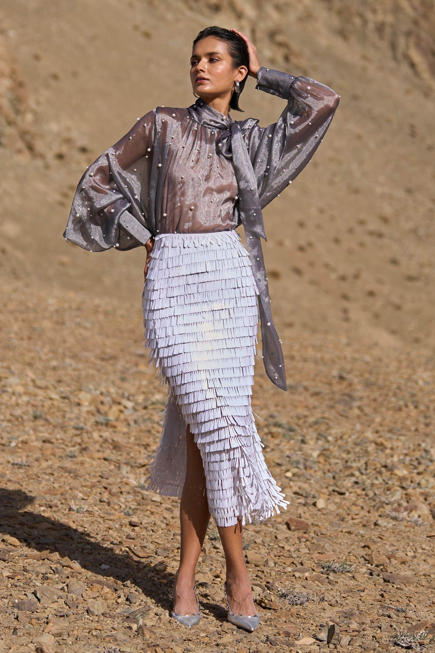 CASCADING TEARDROP SEQUIN SKIRT - dash and dot