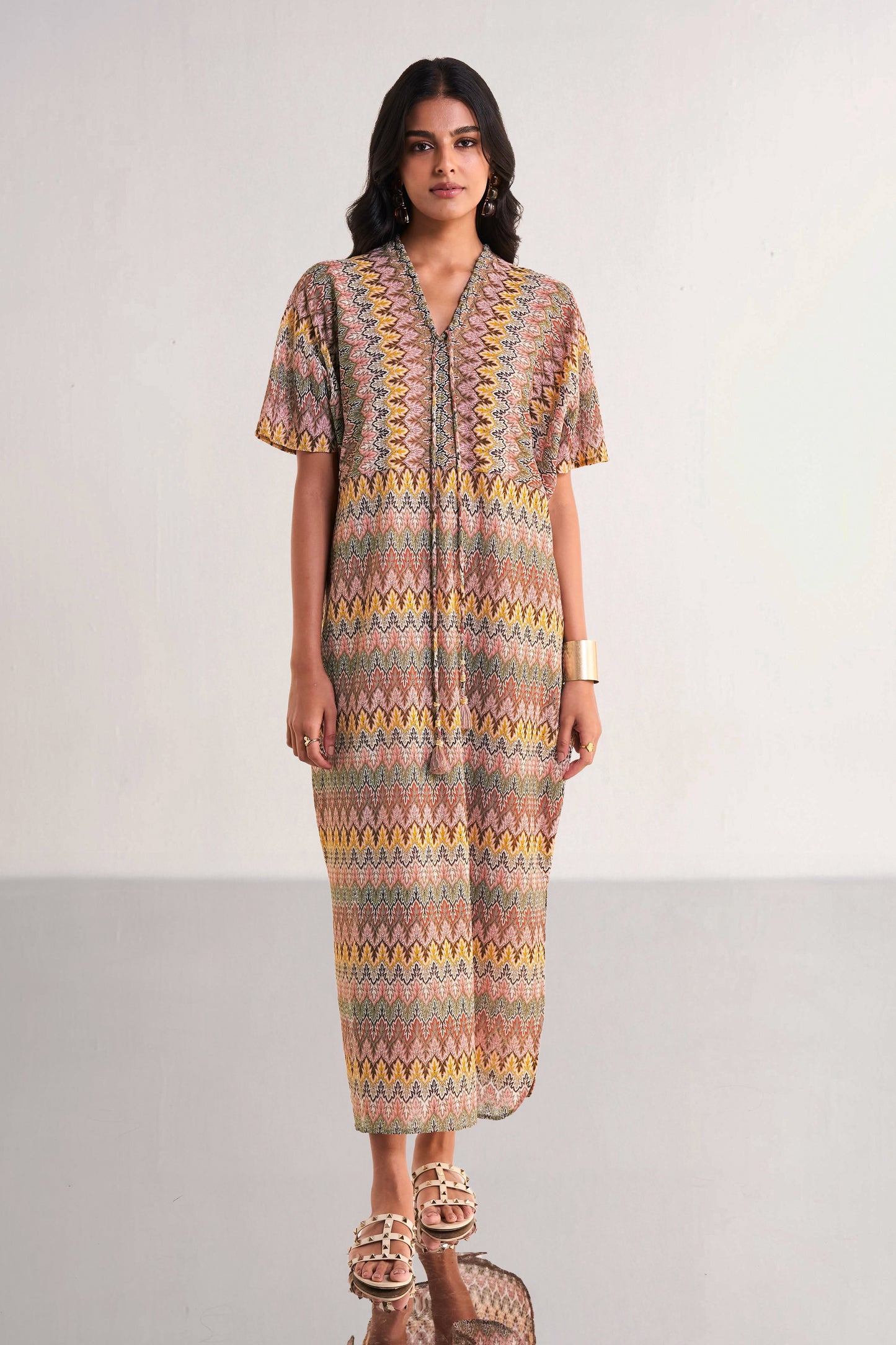 MULTICOLOUR CROCHET KNIT MAXI