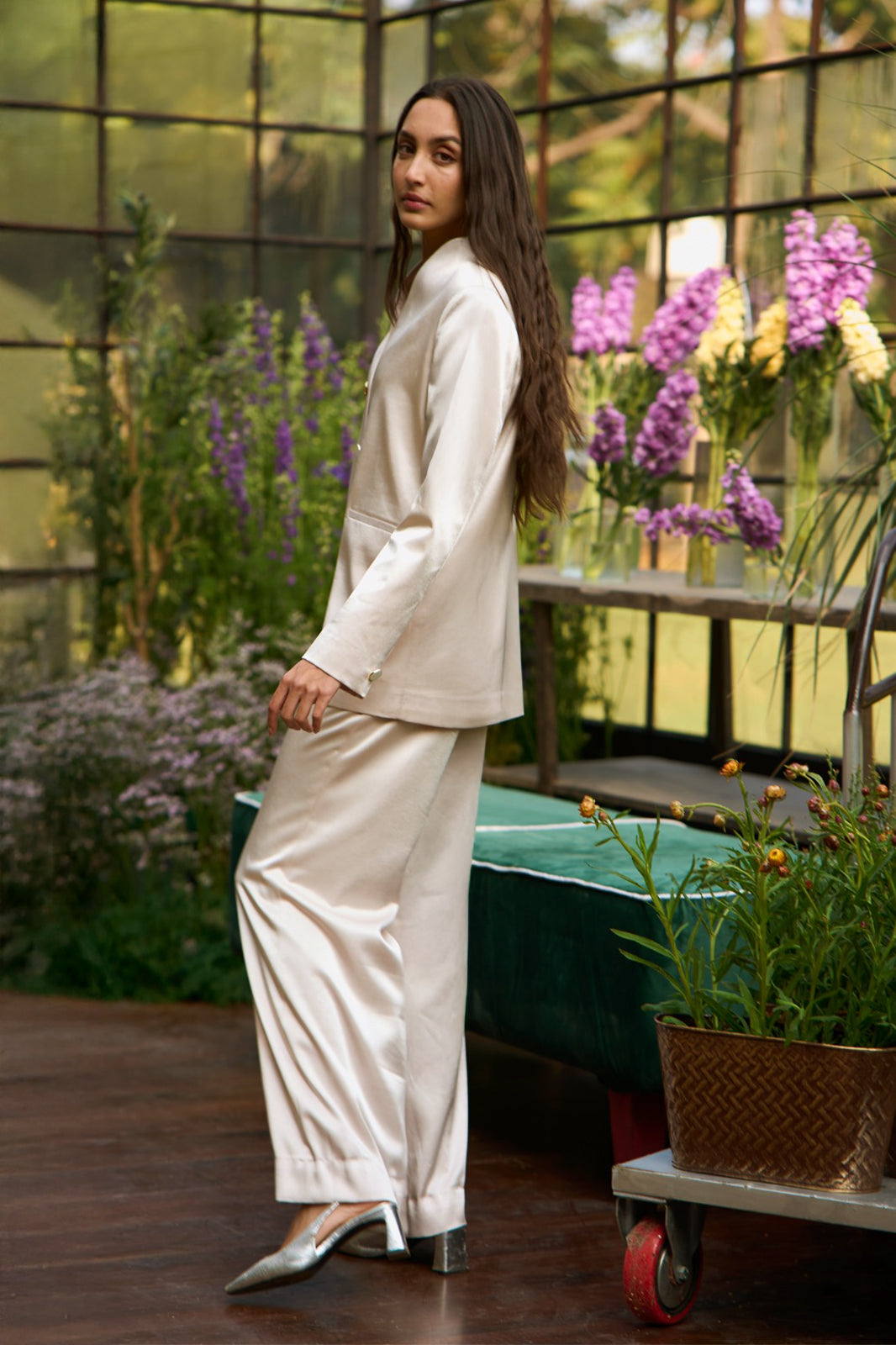 IVORY SATIN SUIT
