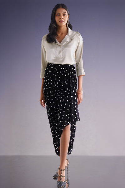 POLKA DOT DRAPE SKIRT