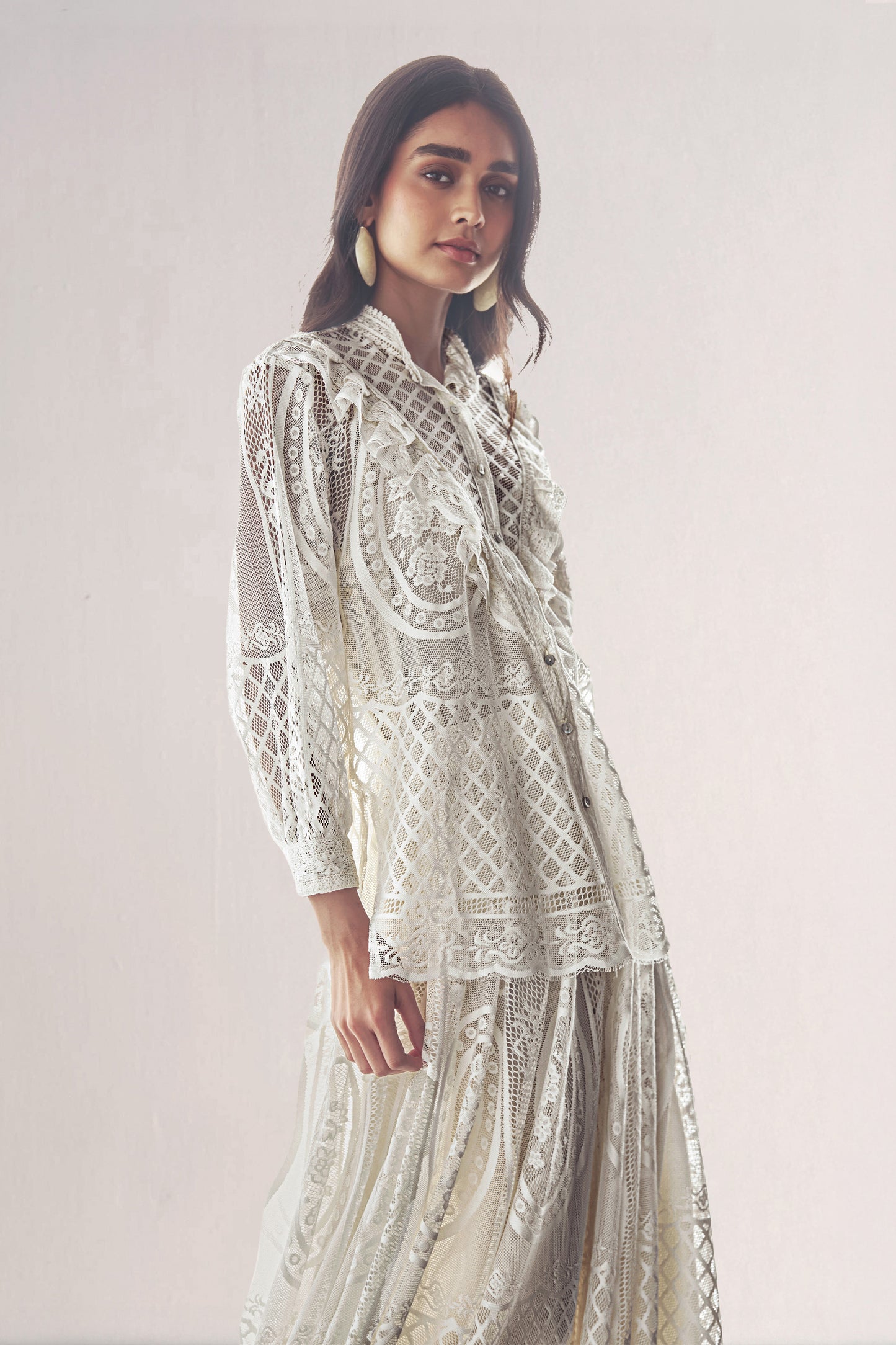 LACE & RUFFLE SHIRT