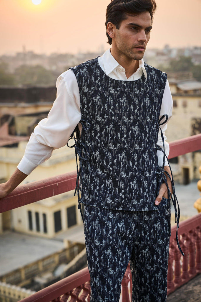 DENIM JACQUARD OVERLAY AND PANT - dash and dot dash and dot