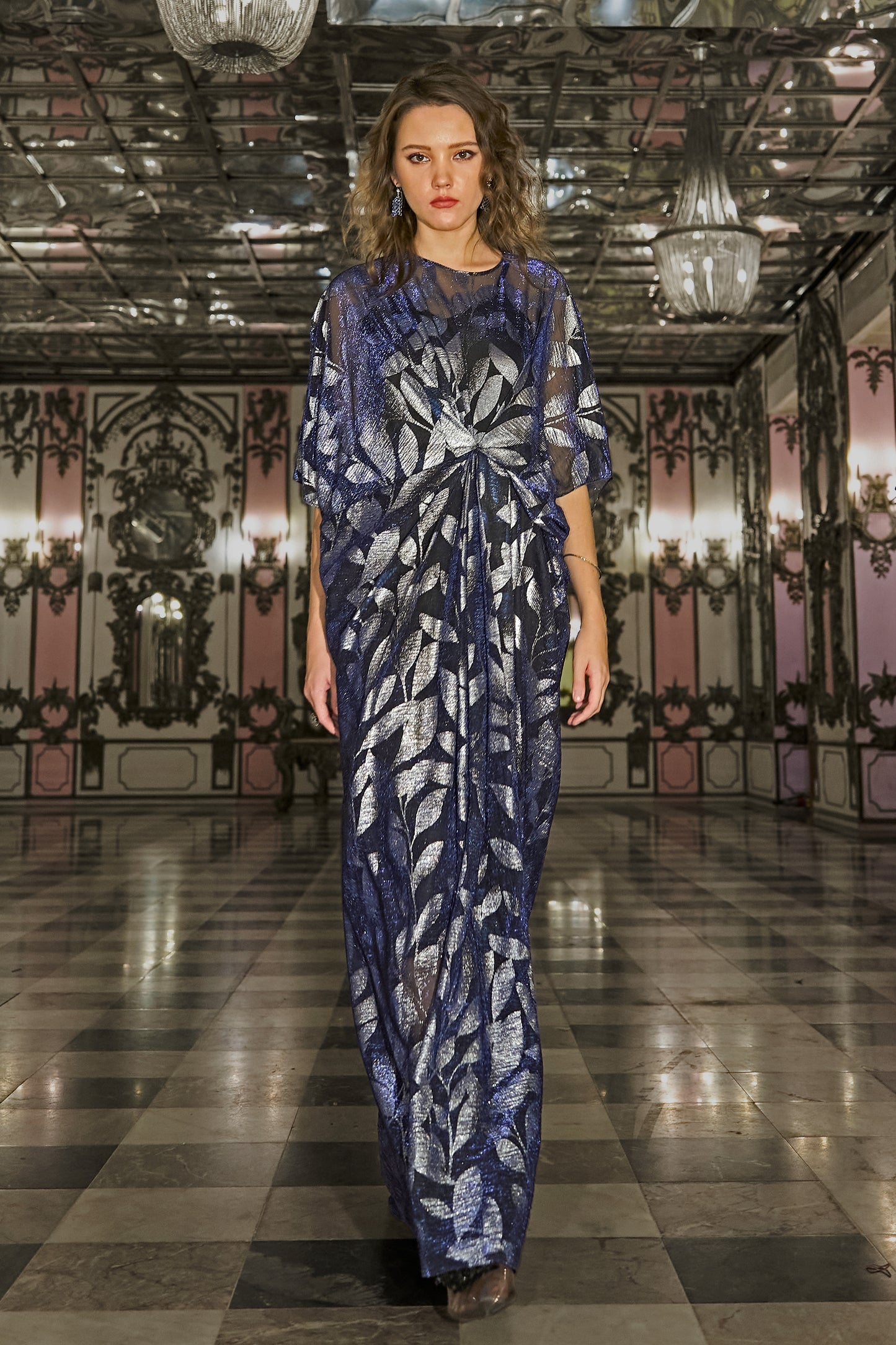 DRAPED AND PLEATED KAFTAN