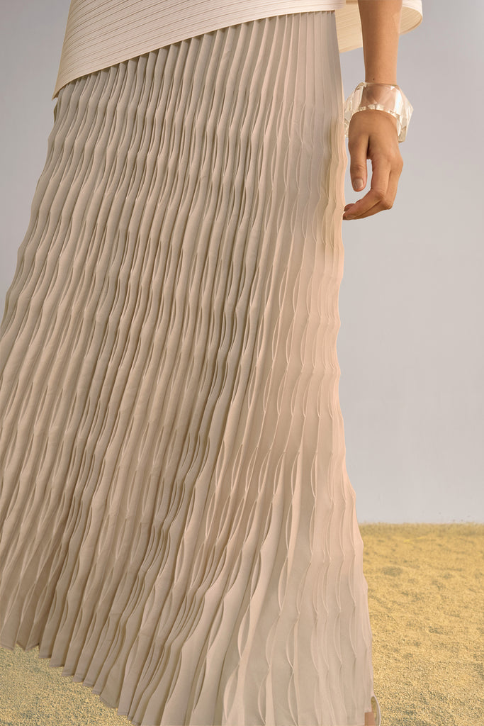 IRREGULAR PLEATED MAXI SKIRT dash and dot