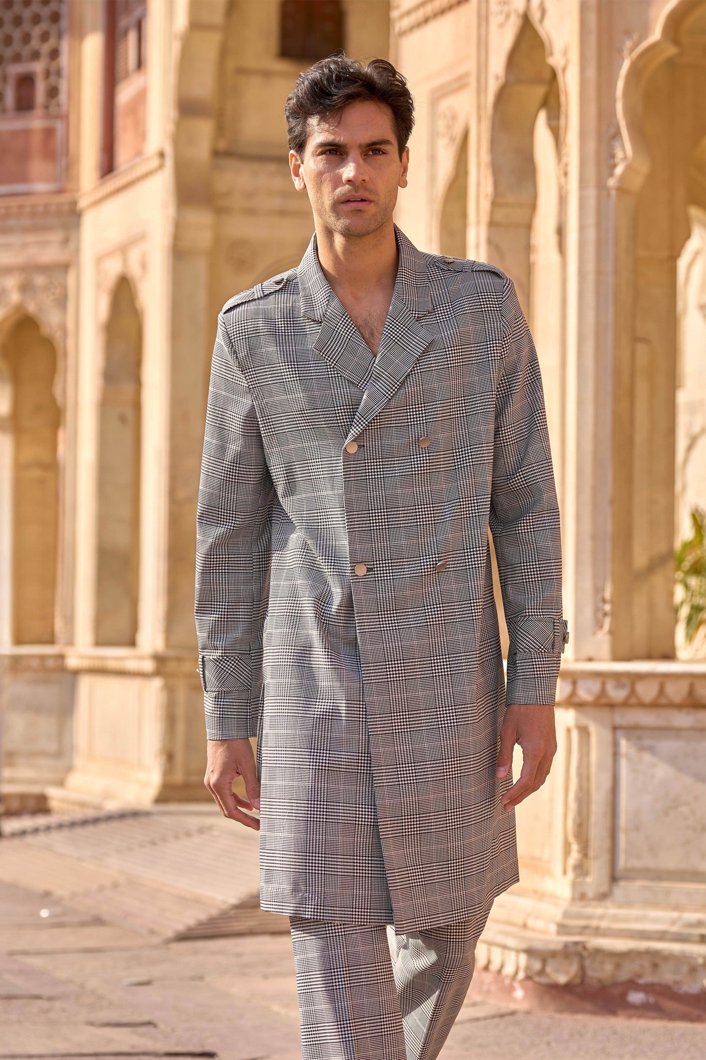 CHECKED STRAIGHT PANT - dash and dot