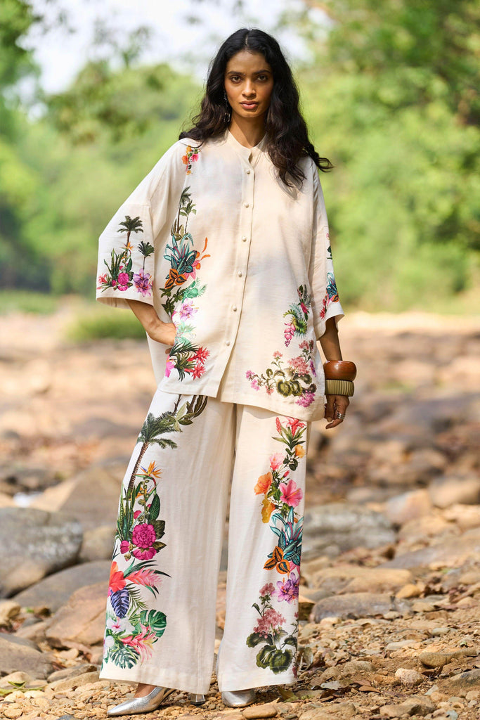 LINEN PRINTED PANT - dash and dot dash and dot