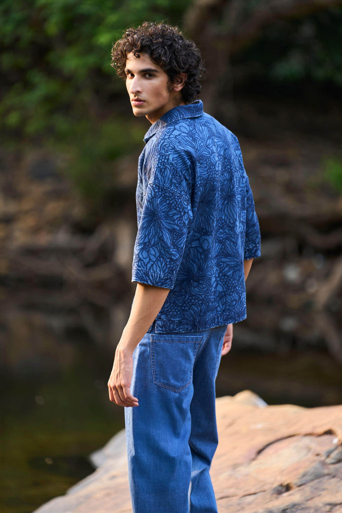 DENIM POPOVER SHIRT - dash and dot dash and dot