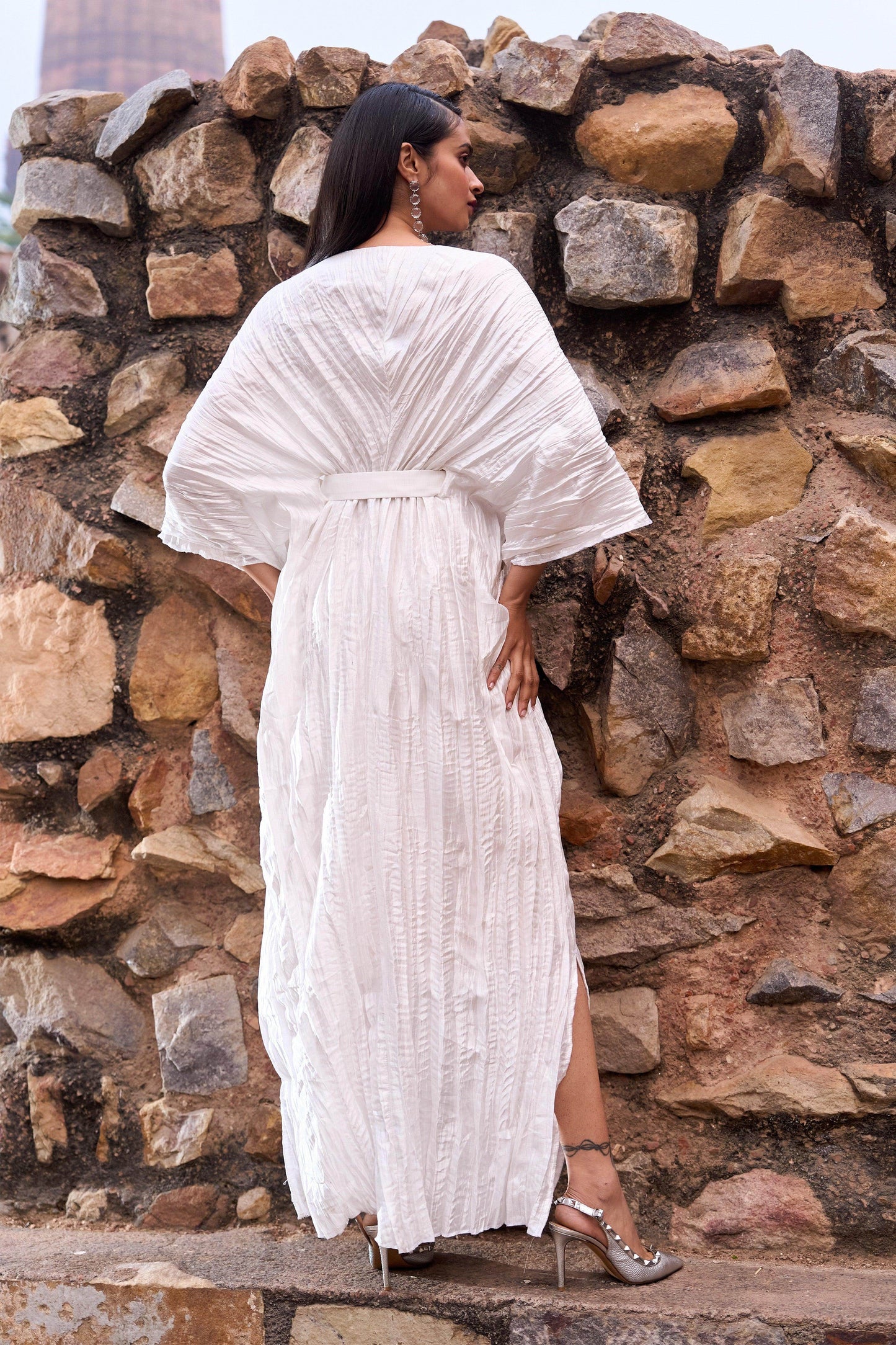 CRUSHED IVORY KAFTAN - dash and dot