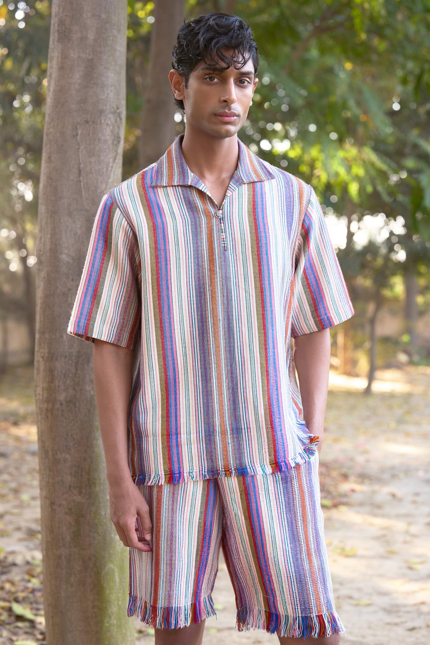 JACQUARD STRIPED SHORTS
