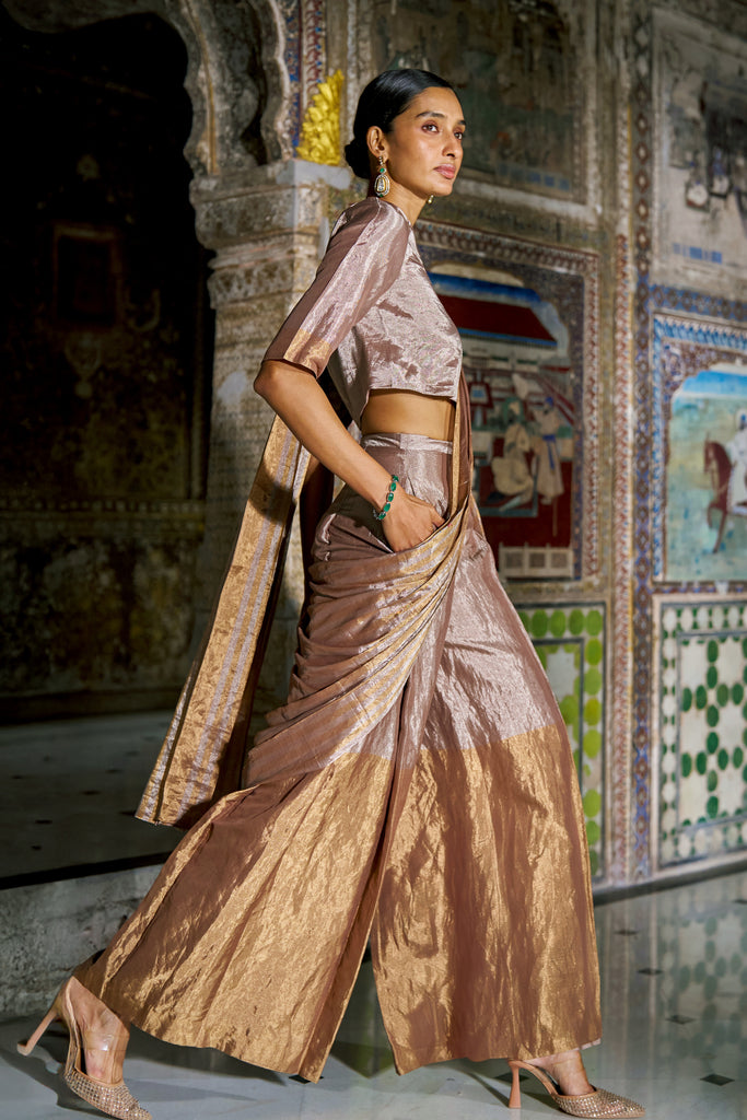 BENARES TISSUE DRAPE PANT dash and dot