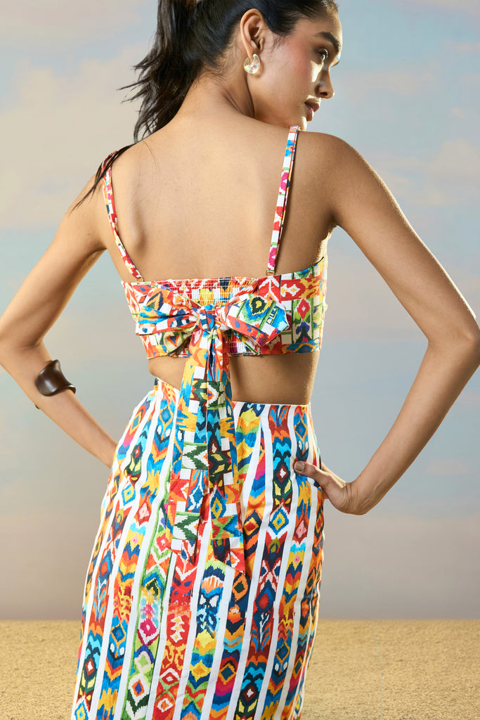 IKAT STRIPE BACK TIE BANDEAU dash and dot
