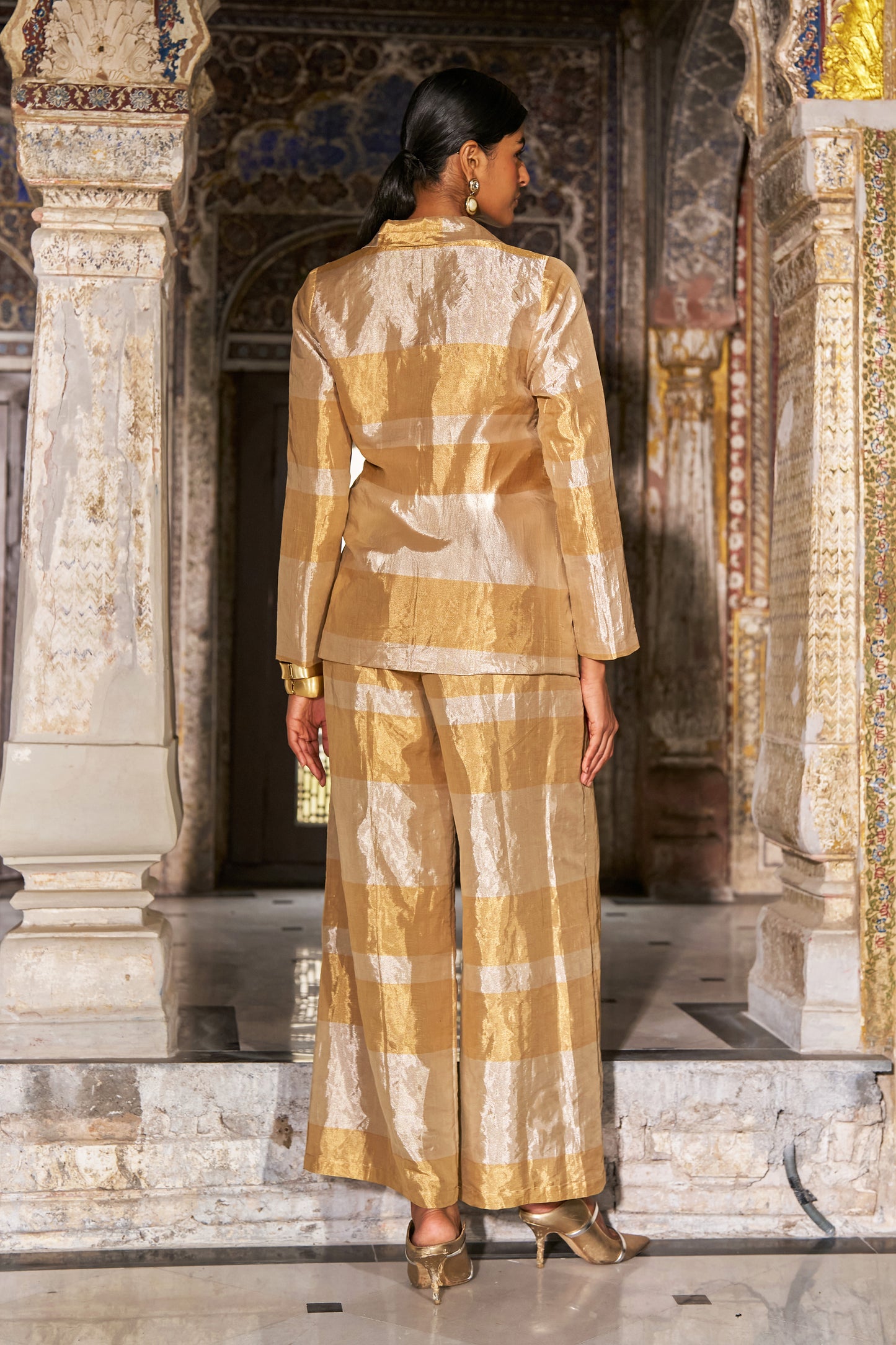 BENARES TISSUE WIDE-LEGGED PANT