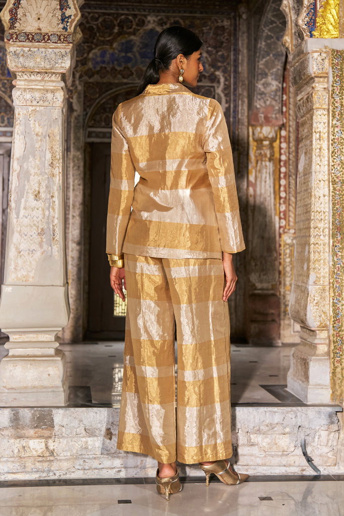 BENARES TISSUE WIDE-LEGGED PANT dash and dot